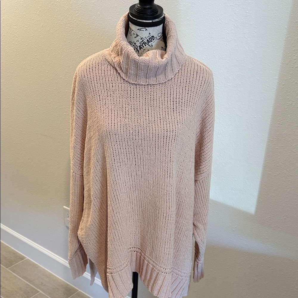aerie Oversized Cowl Neck Sweater - Light Pink